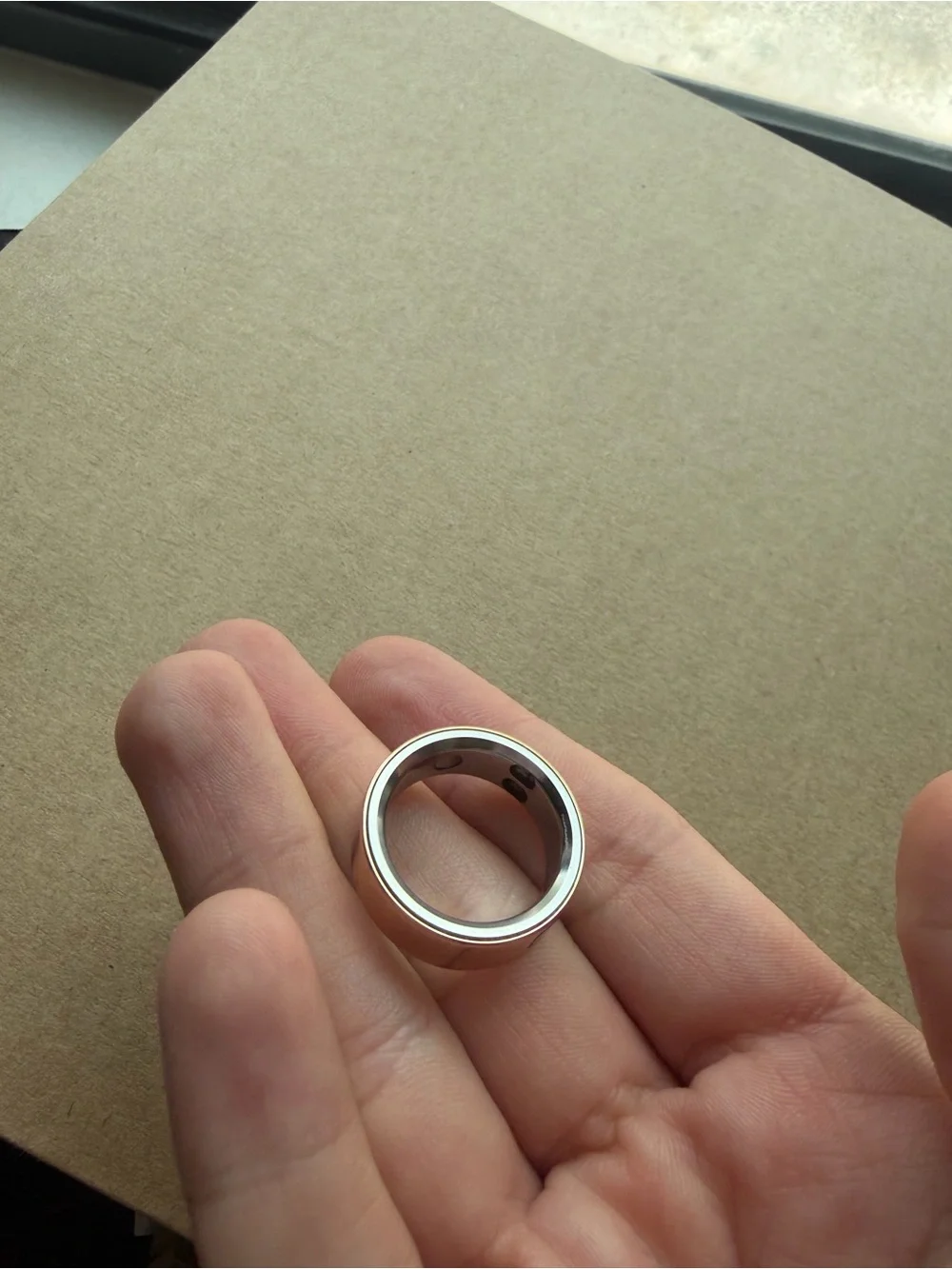 Aizo rose gold smart ring size 8 health and fitness tracker